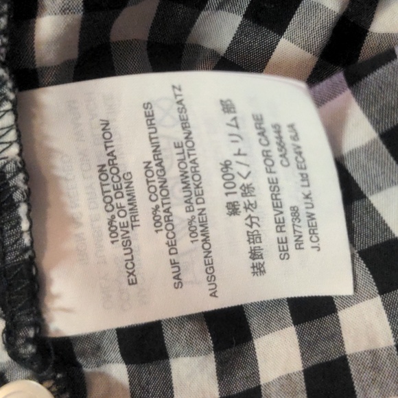 3/$15 Madewell women's blouse black white gingham puff sleeve sz med EUC - Picture 9 of 9